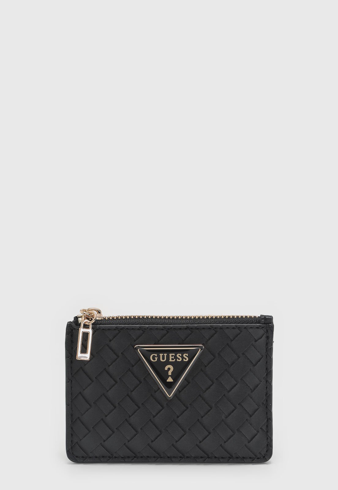Vista 3 Carteira Feminina Guess Textura Entrelaçada Preta preto Guess preto