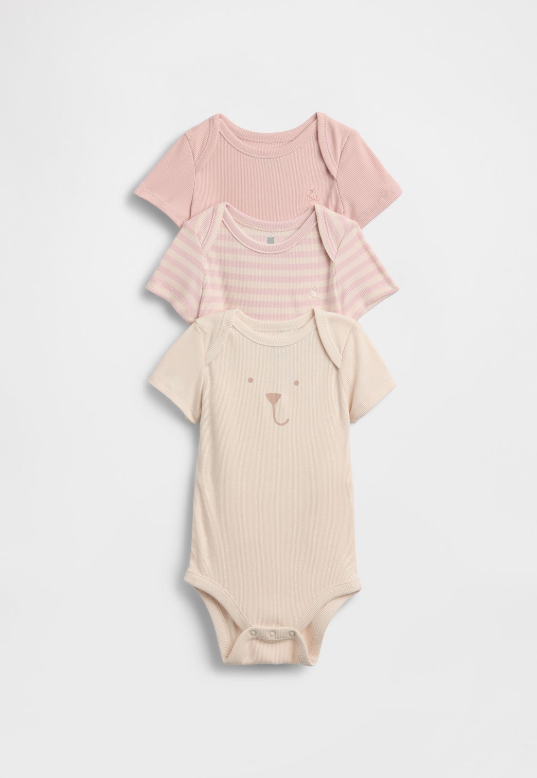Infantil - Kit 3 Body GAP Estampado Rosa