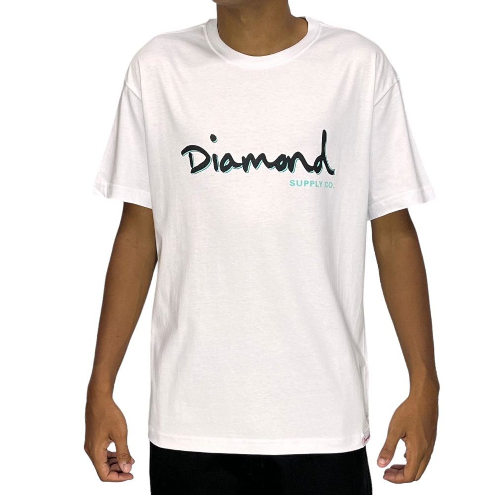 Camiseta Diamond Outline-Branco - Branco