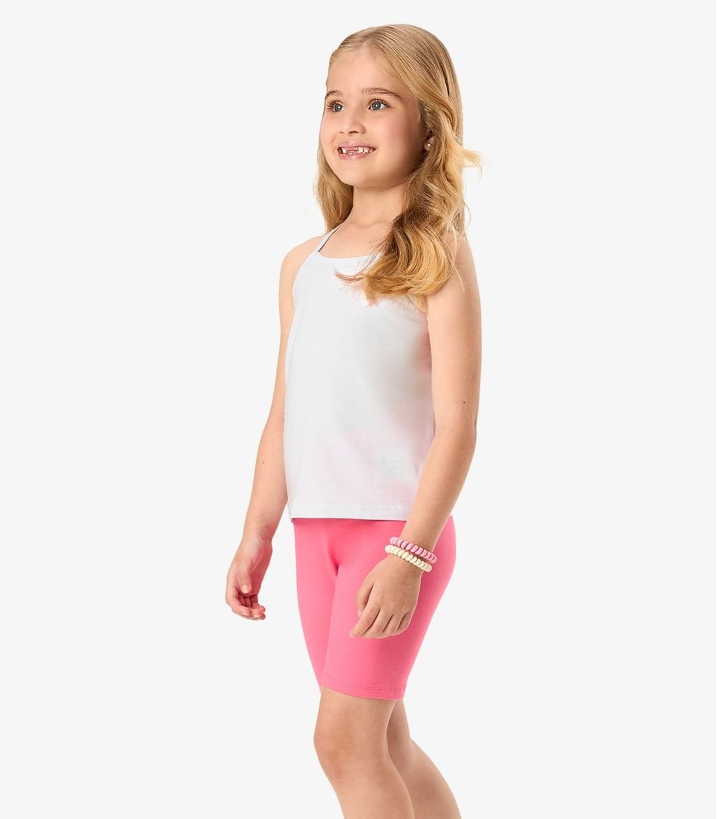 Infantil - Bermuda Ciclista Feminina Rovi Rosa