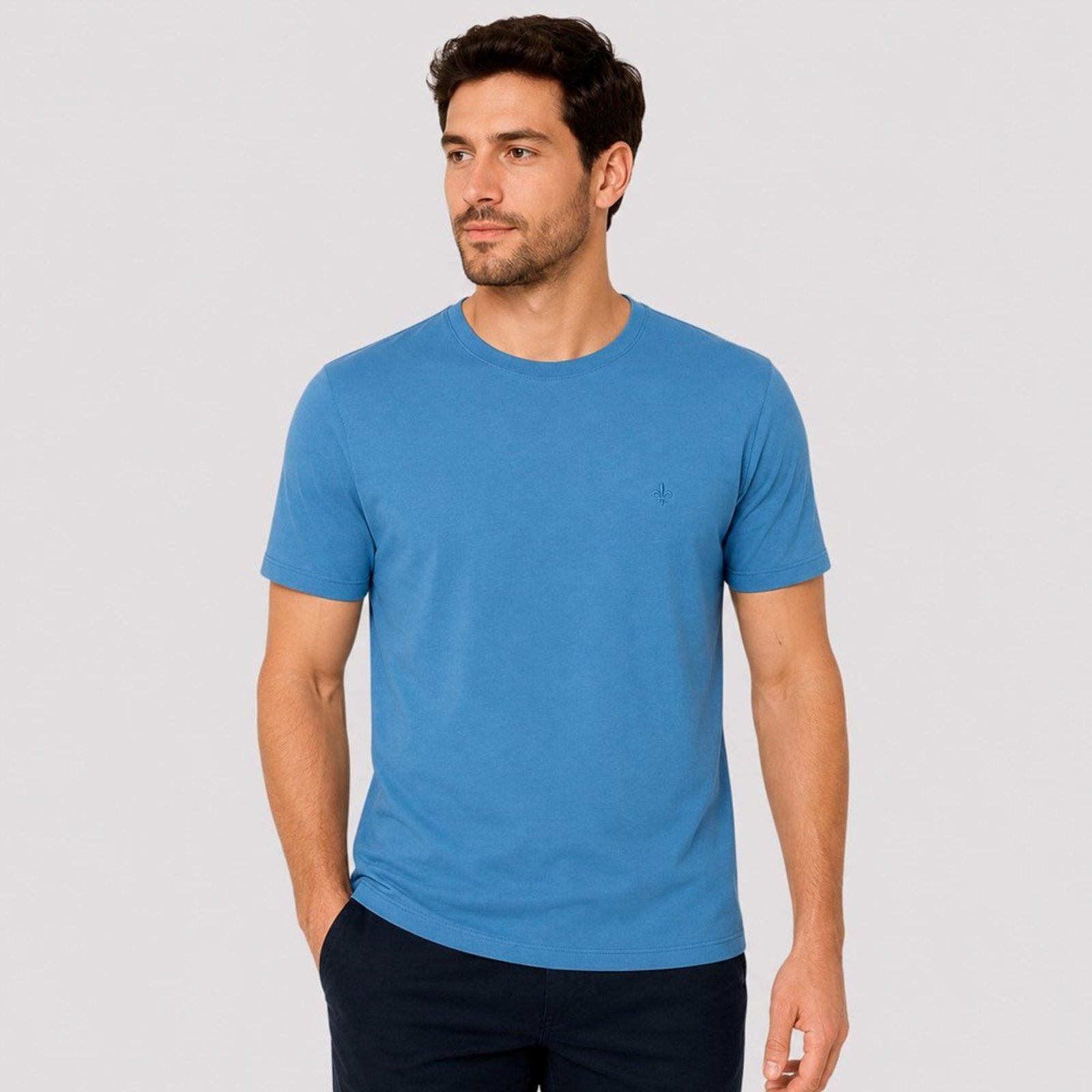 Camiseta Dudalina Essentials Color Pr27 Azul Masculino