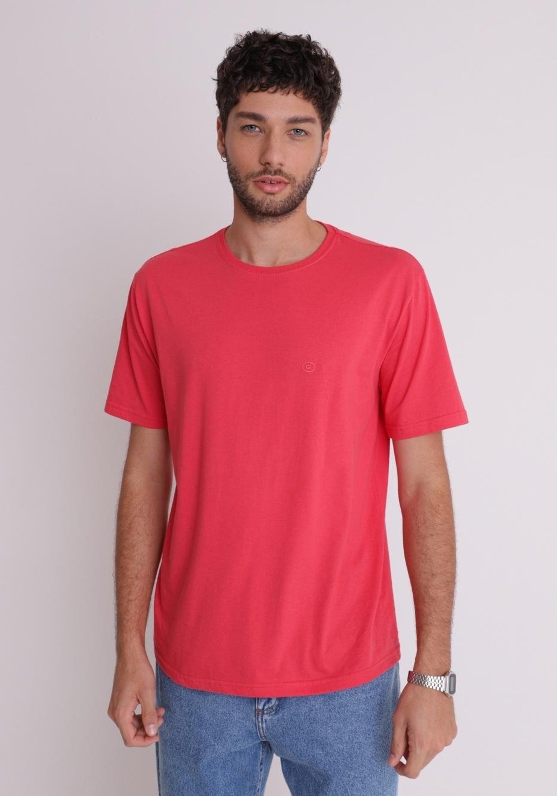 Camiseta básica coral Gang 100% algodão conforto qualidade