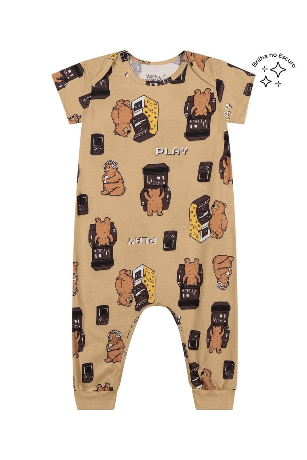 Infantil - Macacão Pijama Menino Estampado Elian Bege