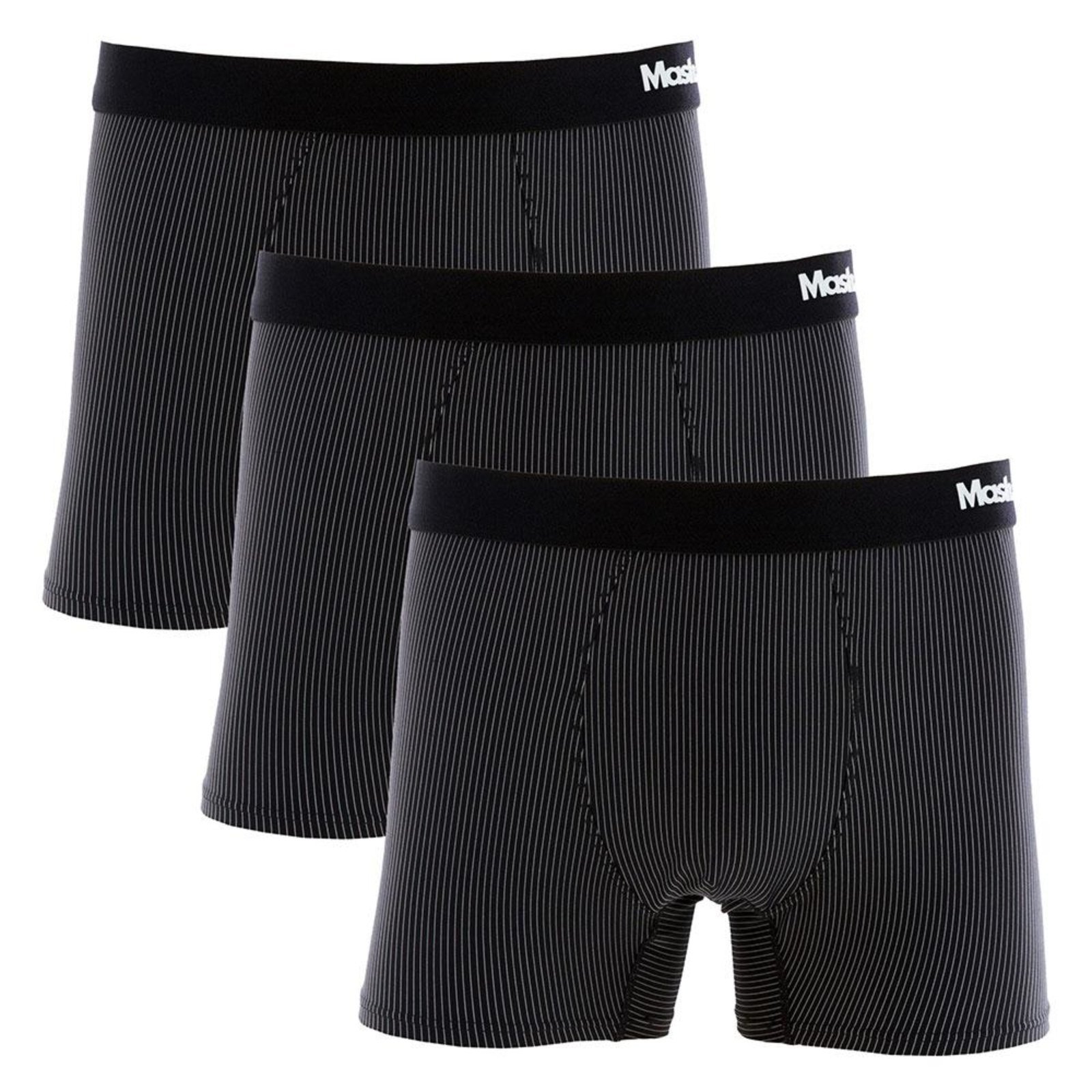 Vista 2 Kit 3 Cuecas Boxer Mash Microfibra Risca de Giz 045.00 preto MASH preto