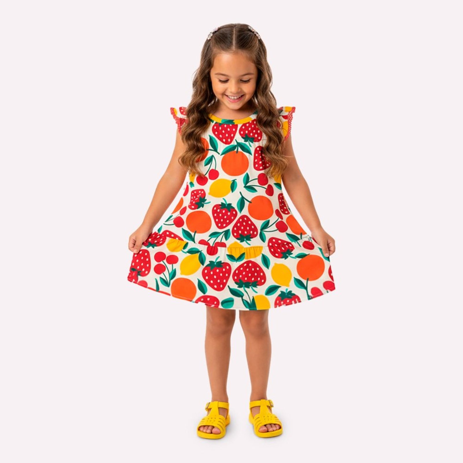 Infantil - Vestido Menina Frutas Kyly
