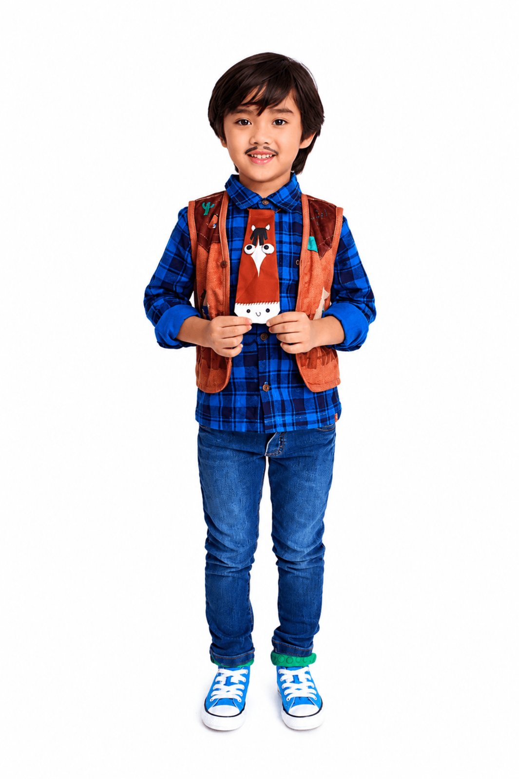 Infantil - Colete Menino Festa Junina Alphabeto Marrom Marrom