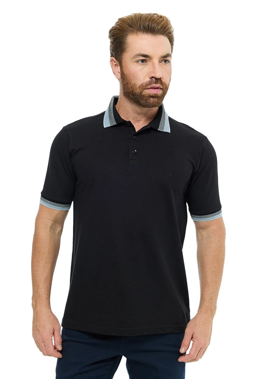 Camisa Gola Polo Olimpo Piquet Preta