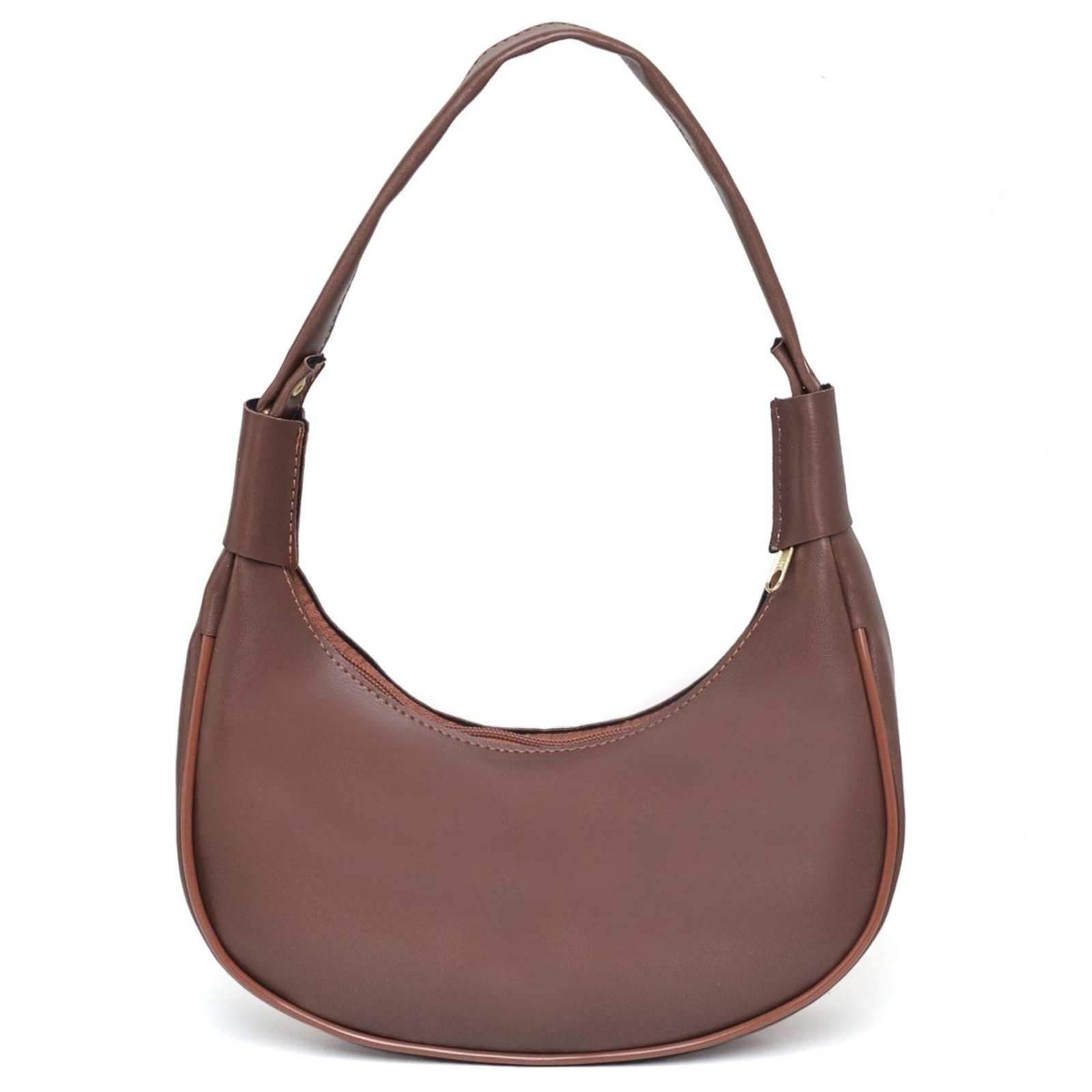 Bolsa Feminina Casual Anna Andrade Meia Lua Pequena De Ombro Dia a Dia Moda Café