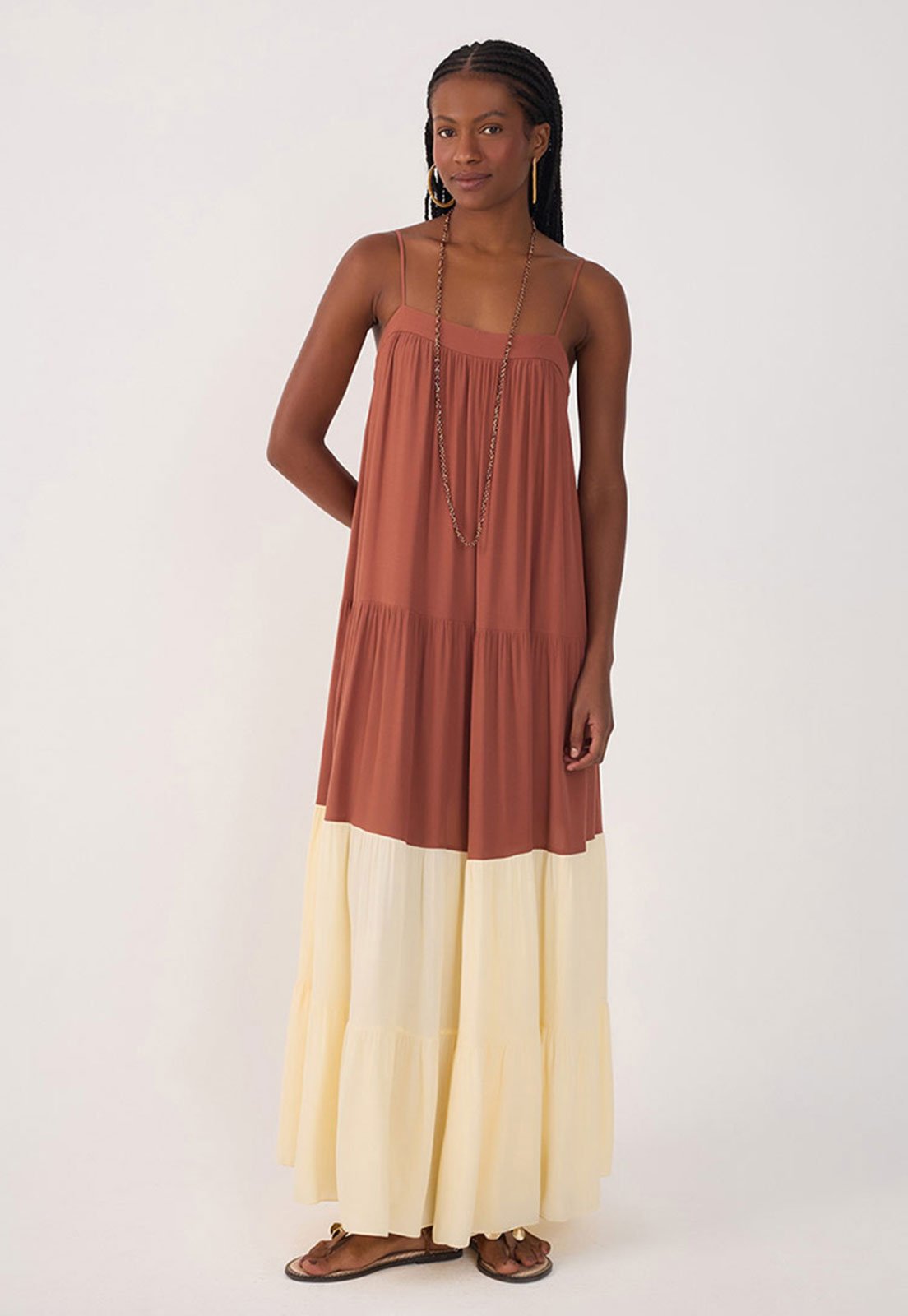 Vestido Dress To Longo Marias Marrom