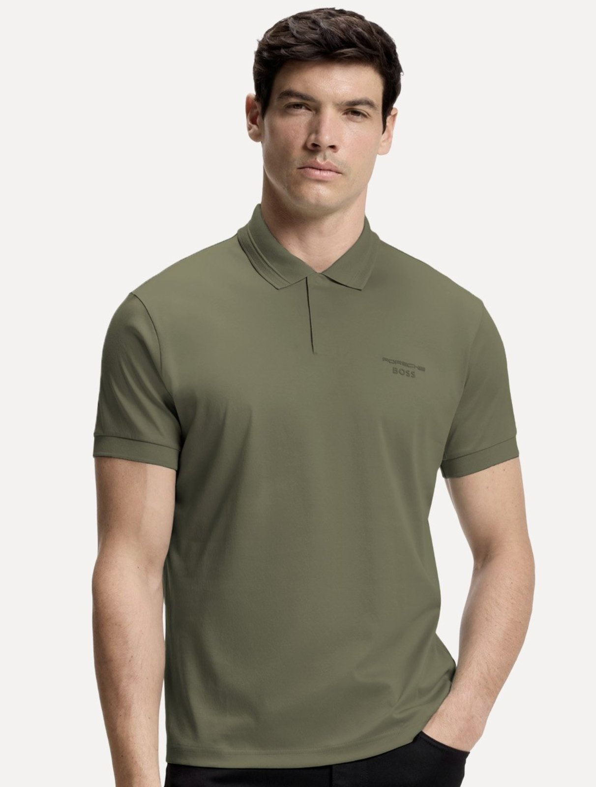 Polo Hugo Boss X Porsche Masculina Regular PL_PS Spirit70 Plk Verde Musgo