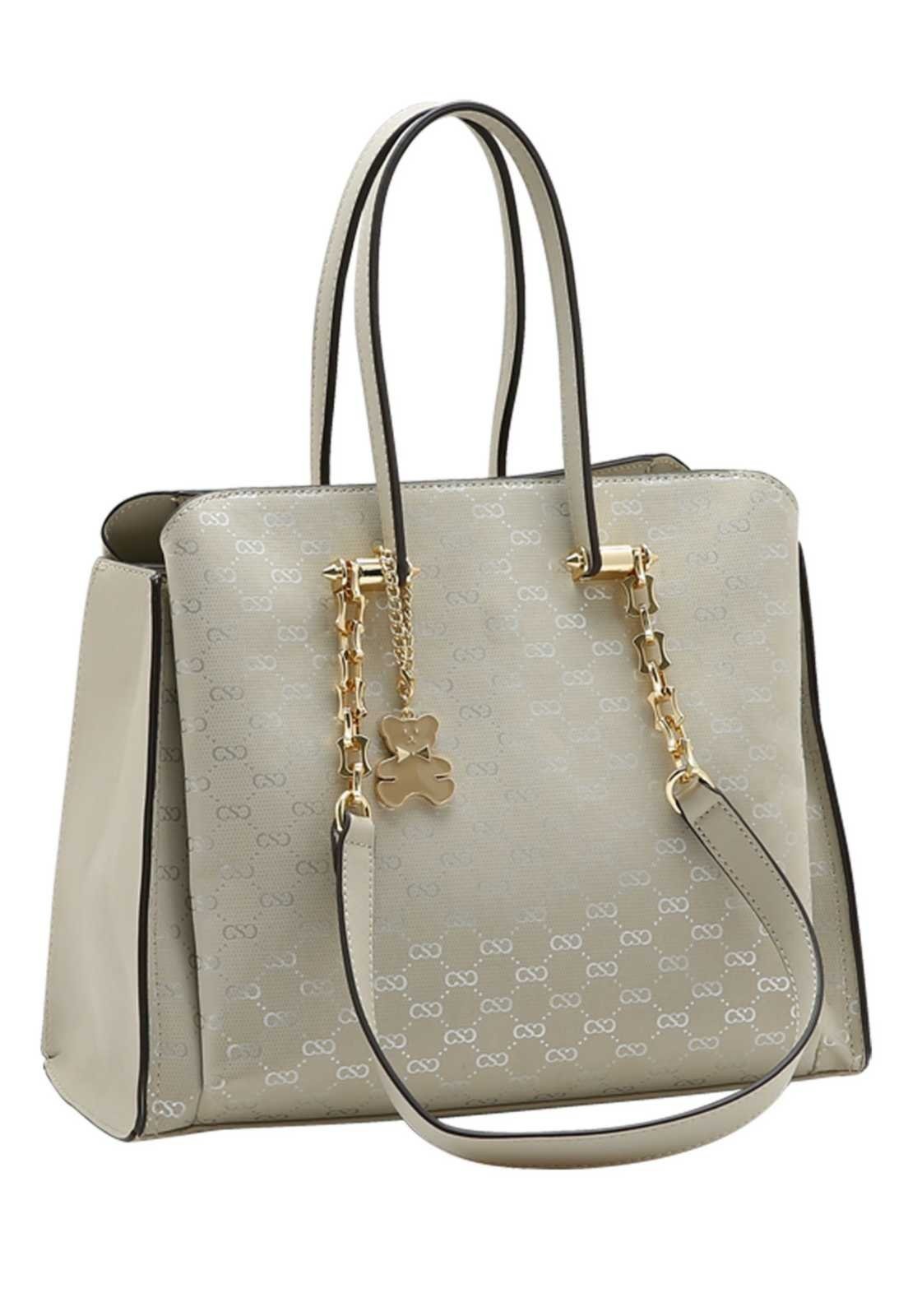 Bolsa Feminina Chenson Shine Monograma 3485796 Bege
