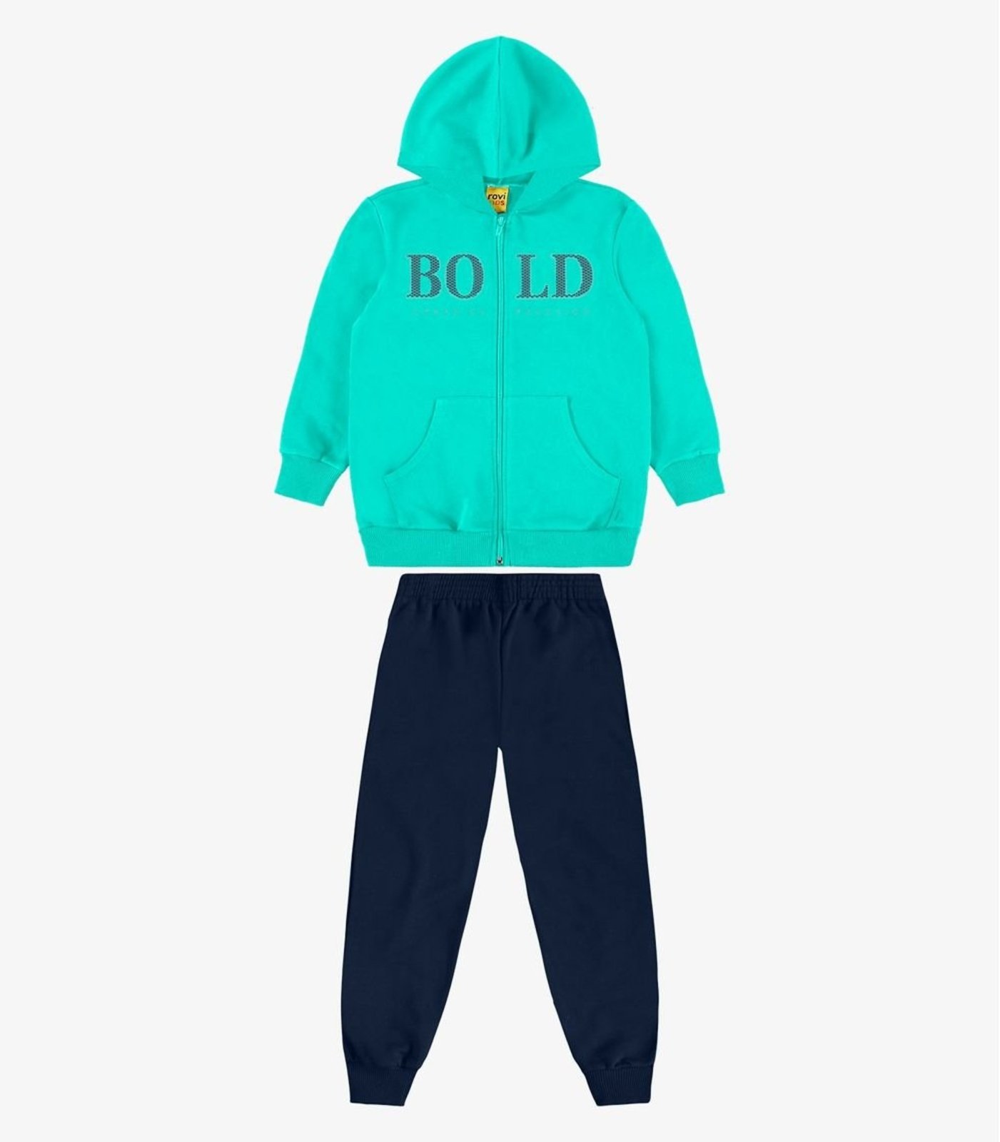 Infantil - Conjunto Jaqueta Capuz e Calça Moletom Rovi Verde