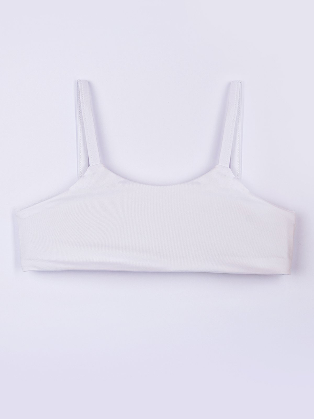 Vista 2 Infantil - Top Bugbee Sem Costura Alça Fina Gola Redonda em Malha branco Bugbee branco