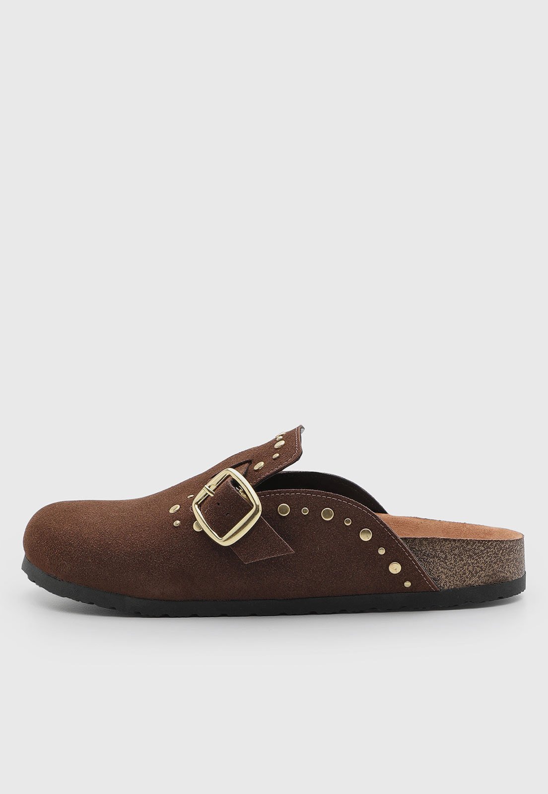 Sapatilha Clog Feminina Beira Rio Tachas Marrom