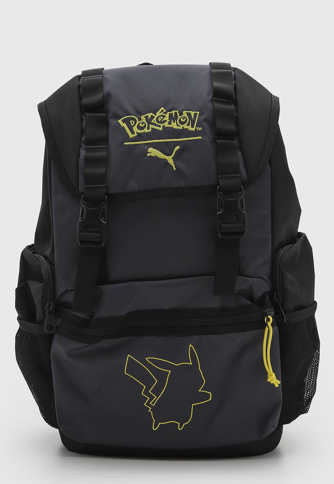 Mochila Puma Pokémon Pikachu Preta