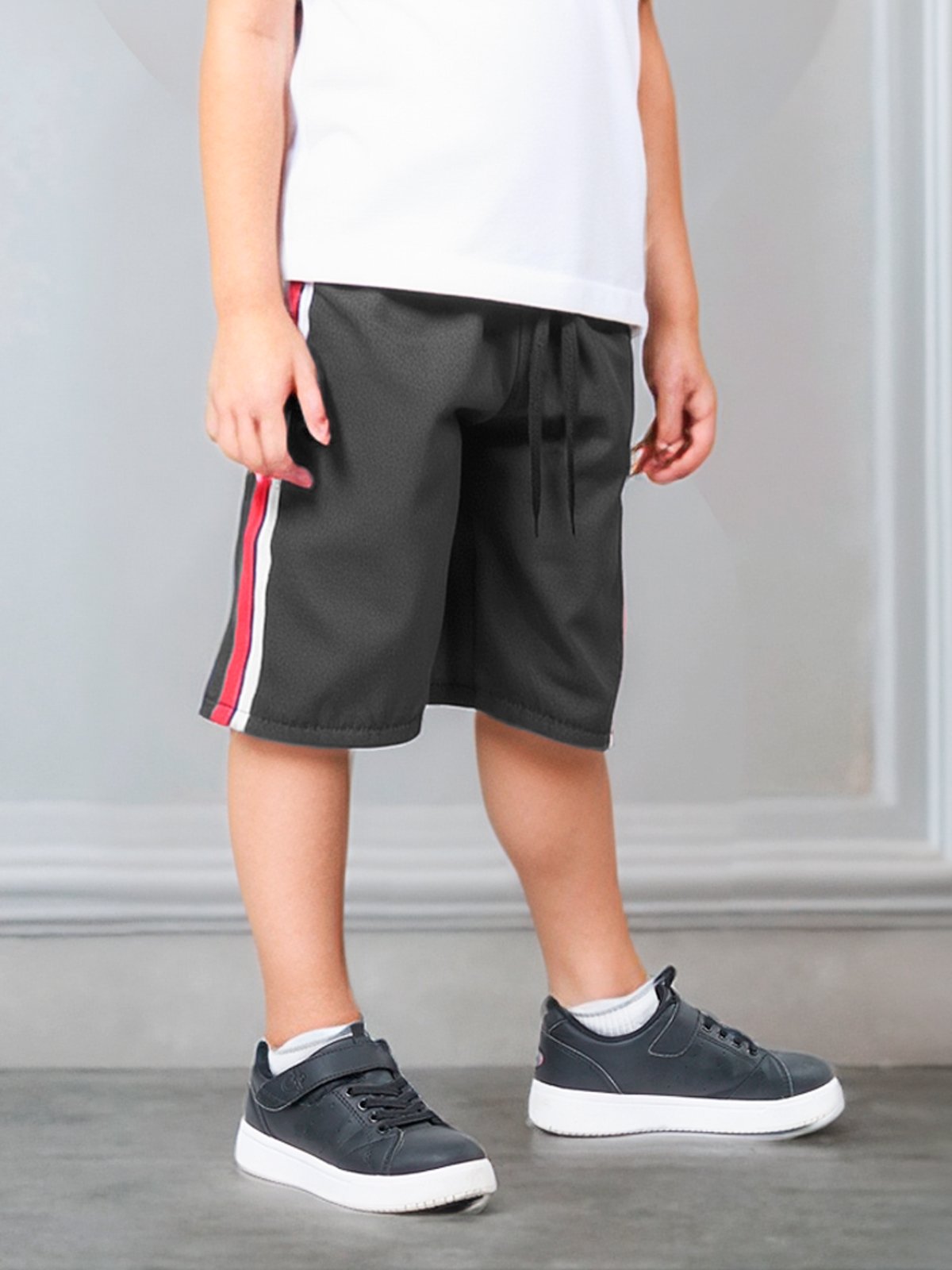 Infantil – Bermuda Popular Frent`s Menino Short com faixa Lateral Bolso Traseiro Tactel Leve