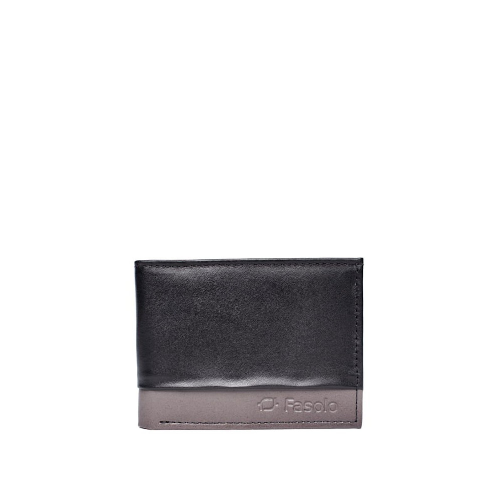 Vista 2 Carteira Masculina Fasolo K908033293 Couro Slim Cinza preto Fasolo preto
