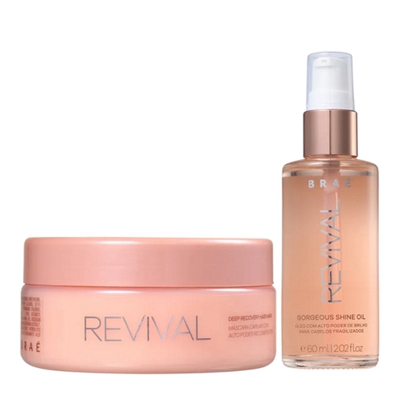 BRAÉ Revival – Máscara de Reconstrução 200g+Gorgeous Shine Oil 60ml