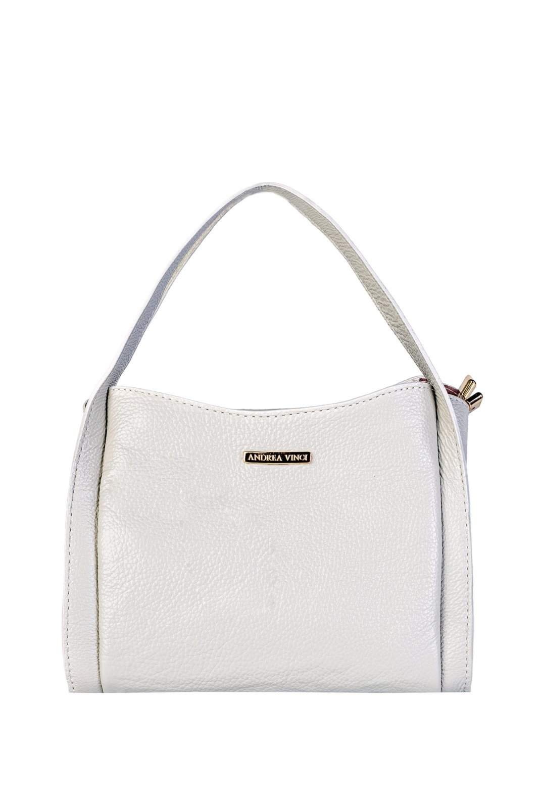Bolsa Andrea Vinci De Mão Em Couro Liso Helena – Marfim