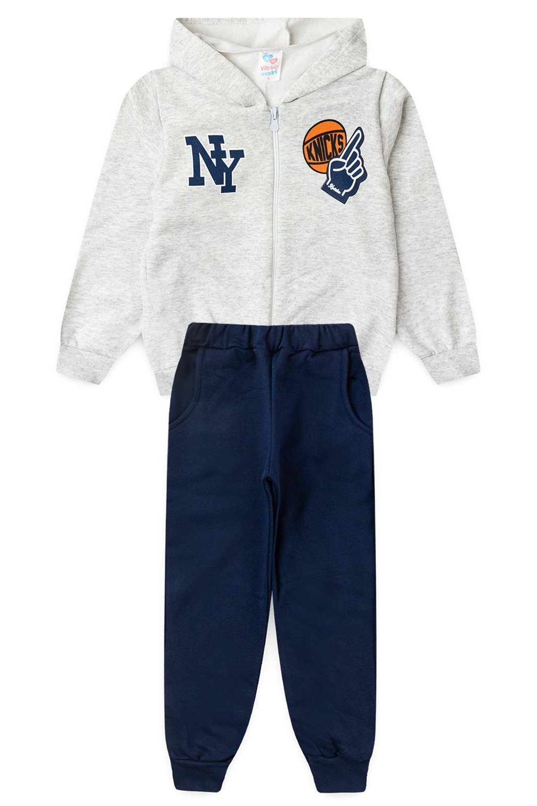 Infantil - Conjunto Moletom Menino c/ Bolso e Zíper New York Knicks