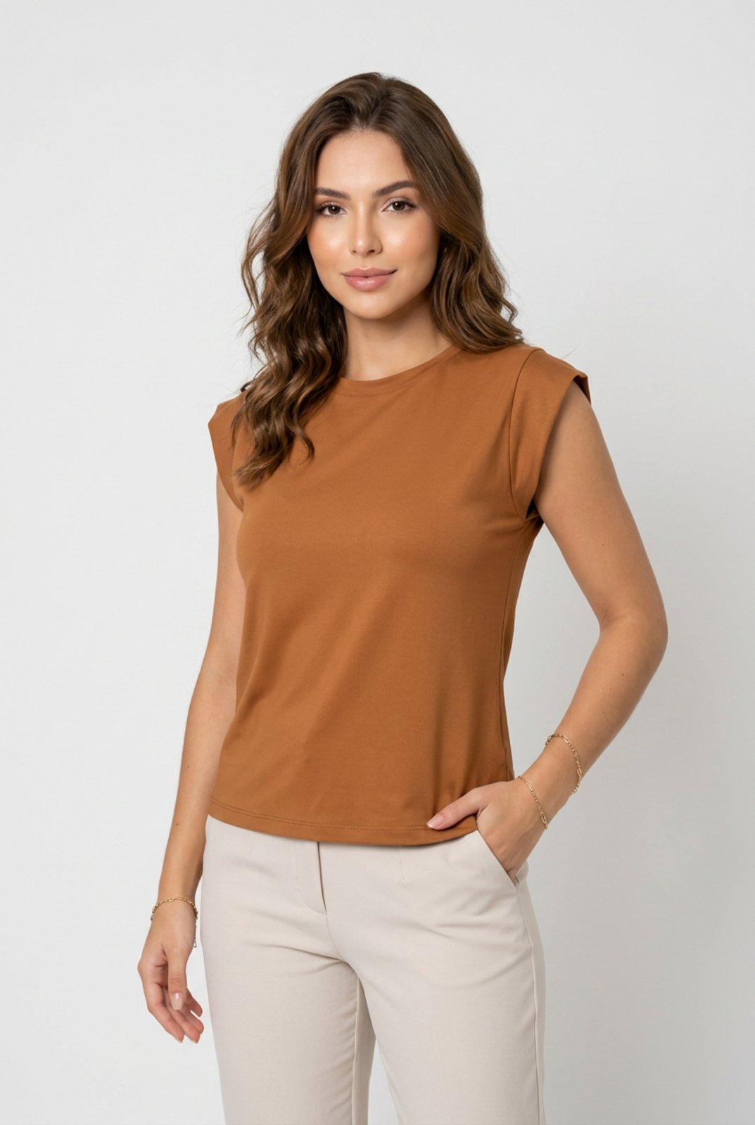 Blusa Feminina D Bell Outlet Fashion Elegante Avelã