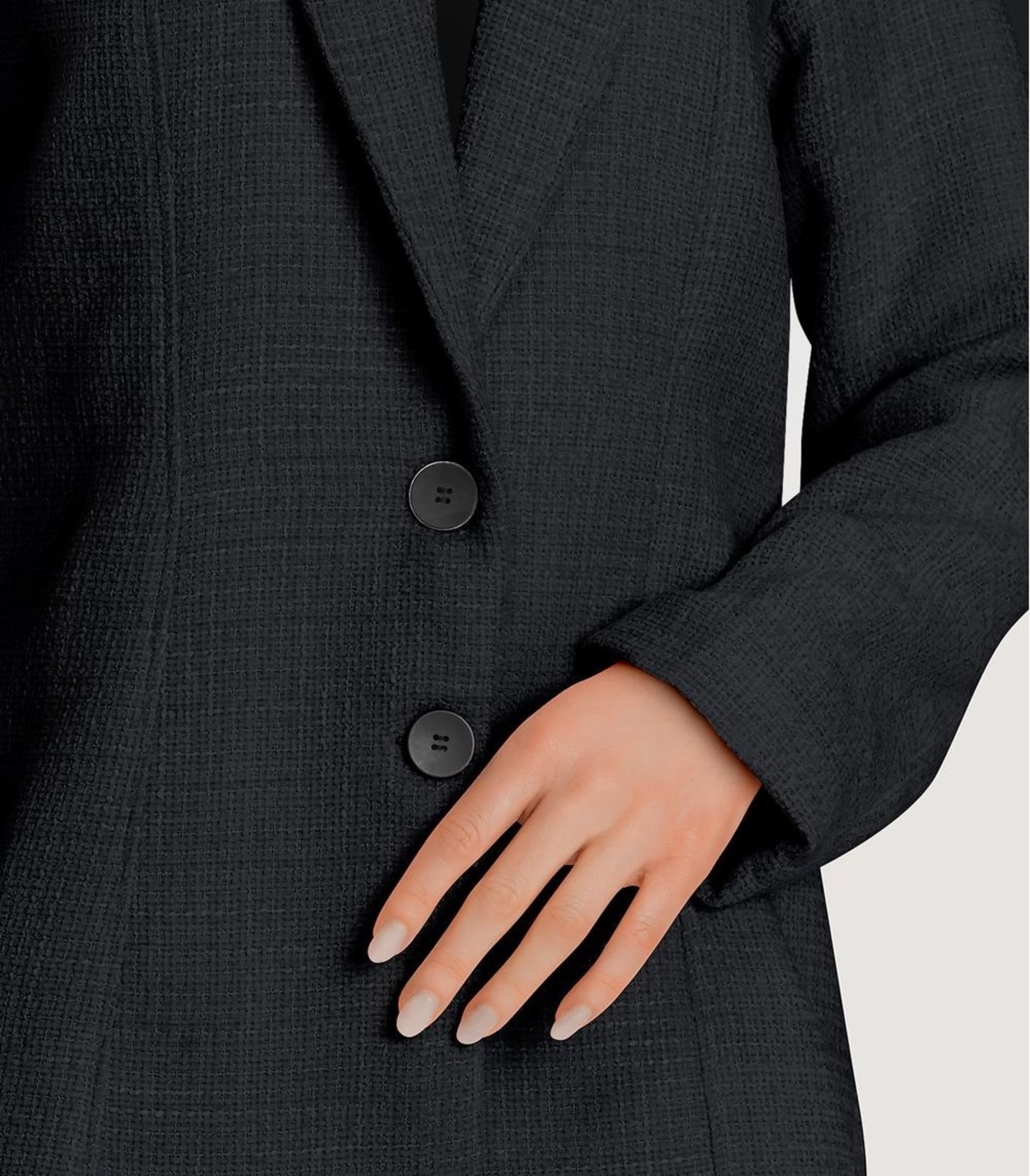 Vista 3 Blazer Feminino Tweed Endless preto Endless preto
