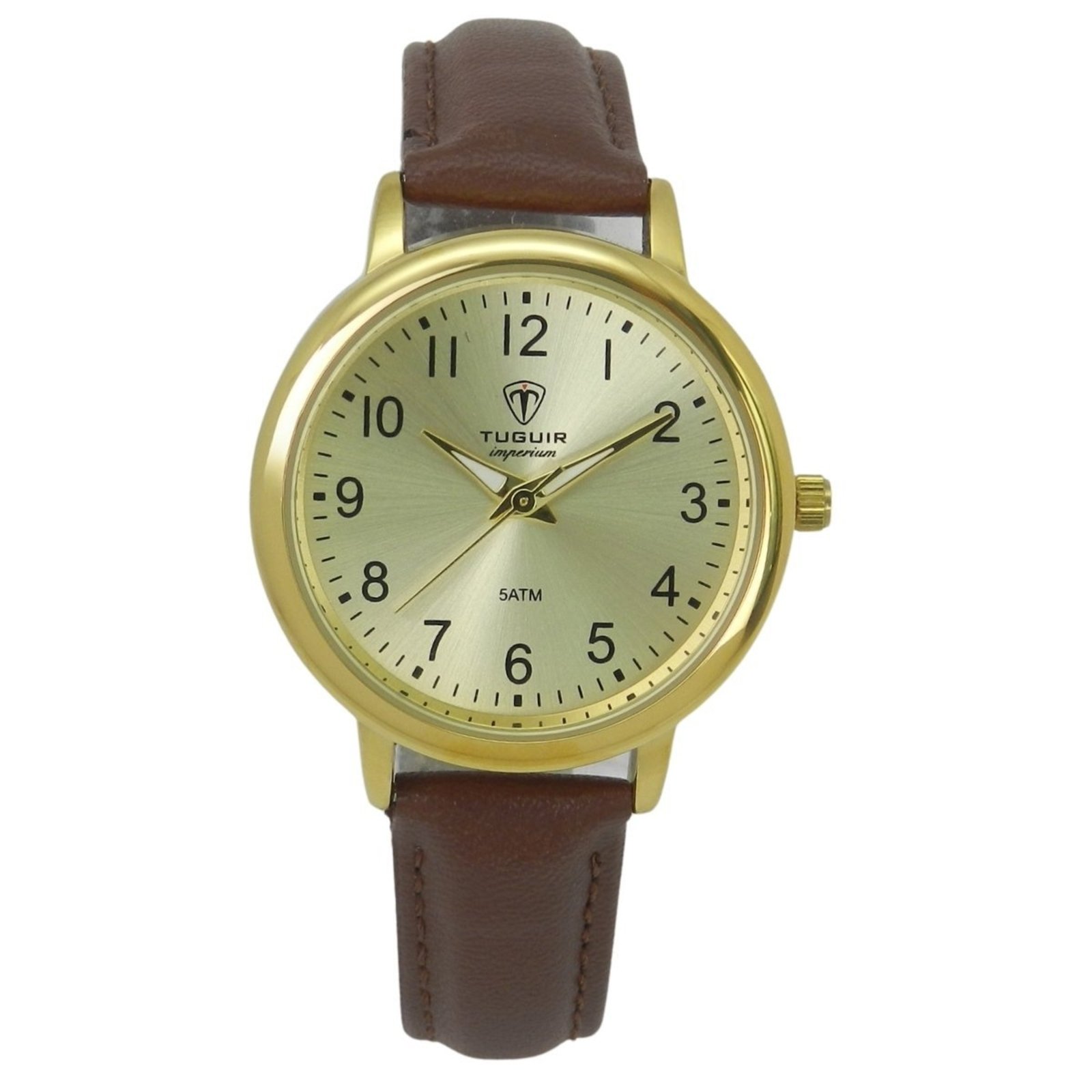 Relógio Unissex Tuguir Analógico Imperium TG30509 Dourado e Marrom