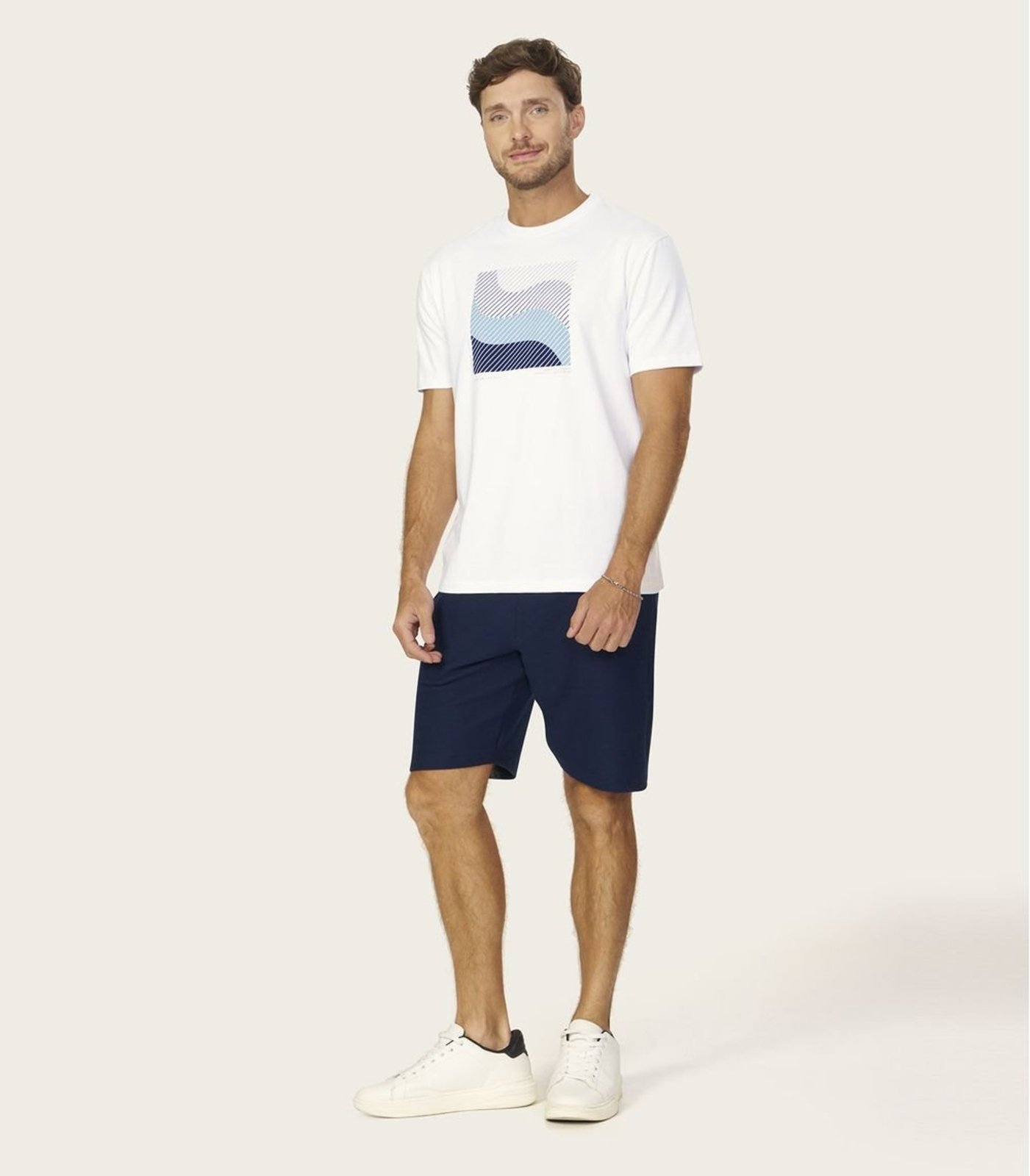 Bermuda Masculina Moletinho Gorgurinho Diametro Azul