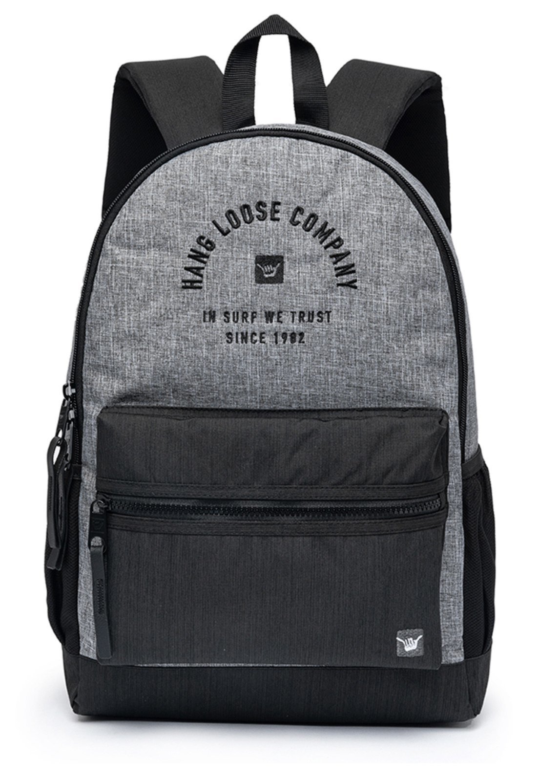 Mochila Hang Loose Casual Reforçada Masculina Notebook Escola Faculdade Preto/Cinza