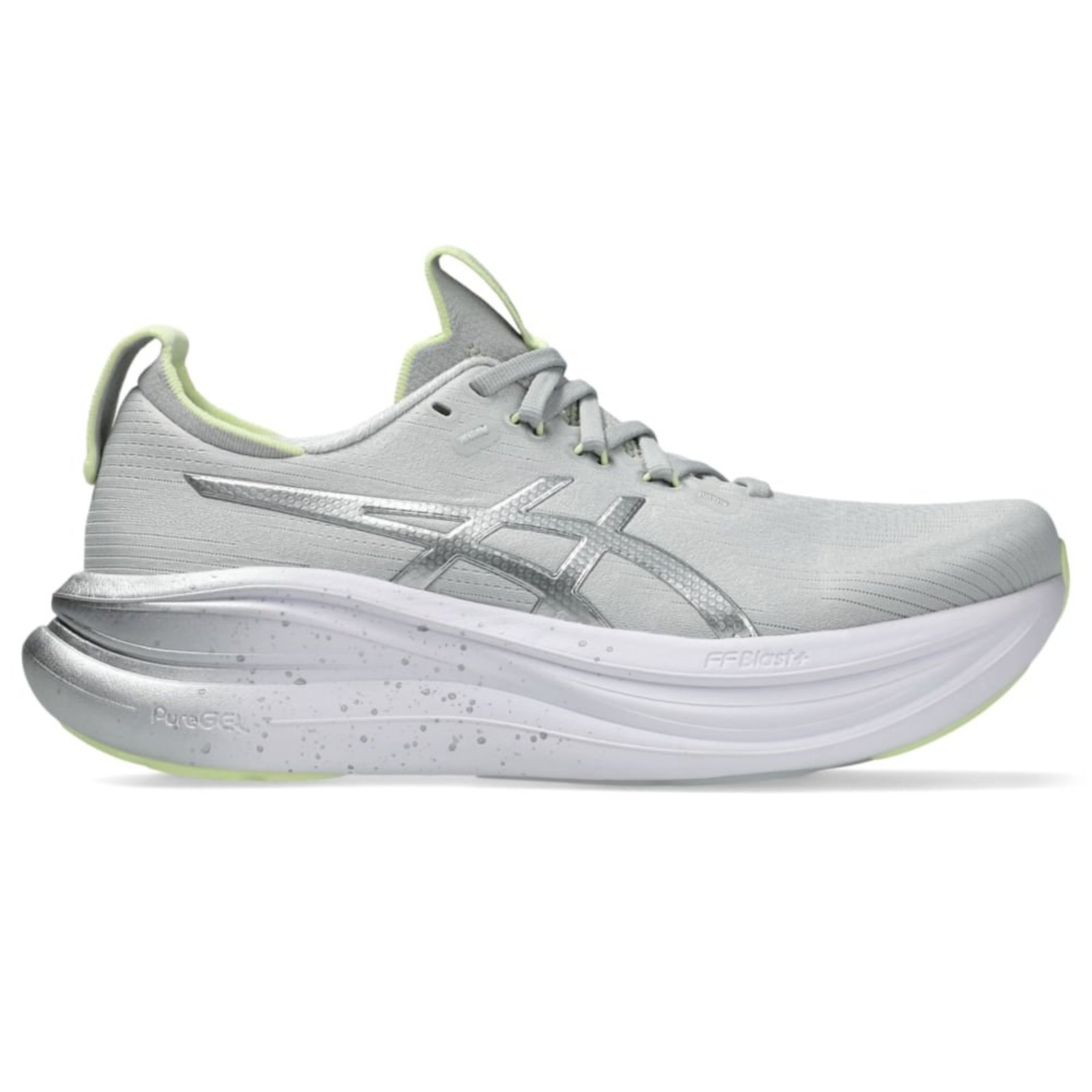 Tênis ASICS Gel- Nimbus 28 Platinum - Prata/Verde