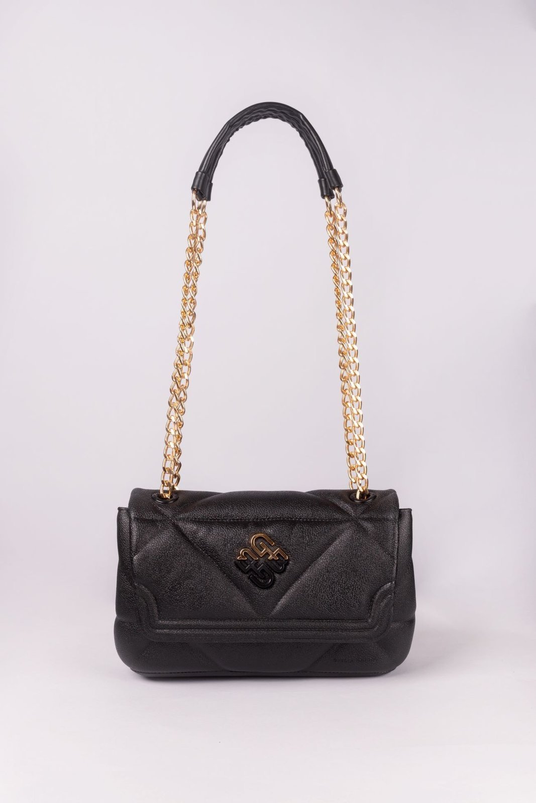 Bolsa New Suzaninha Giulia Bardo com Corrente em PVC Preto