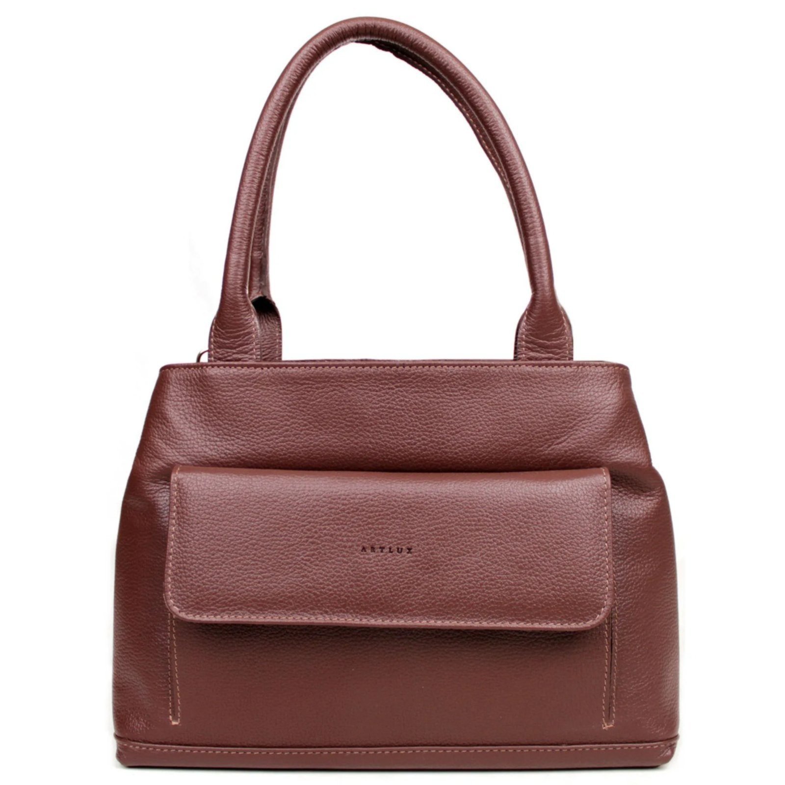 Bolsa Feminina de Ombro em Couro Artlux 9067 Pinhão