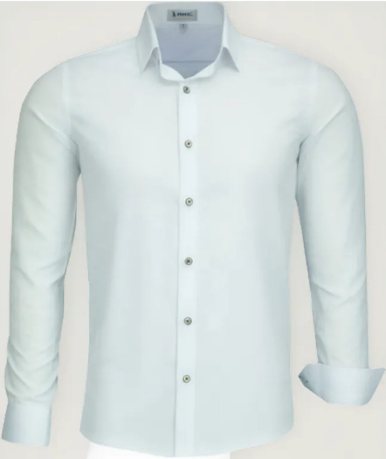 Camisa Social Amil Slim Bard Misto Mesclado Manga Longa Luxo Branco