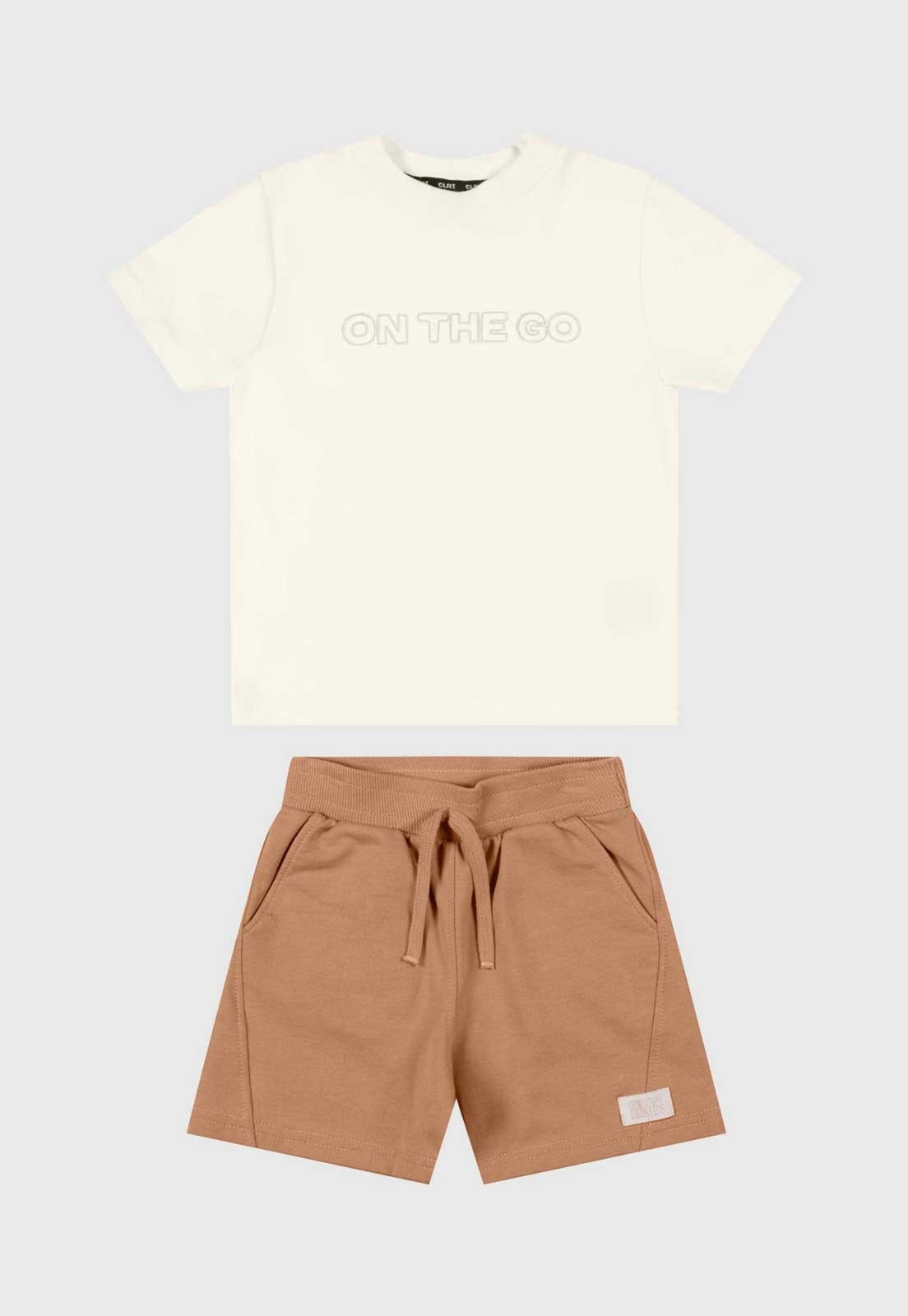 Infantil - Conjunto Curto Colorittá Estampa On The Go Bege