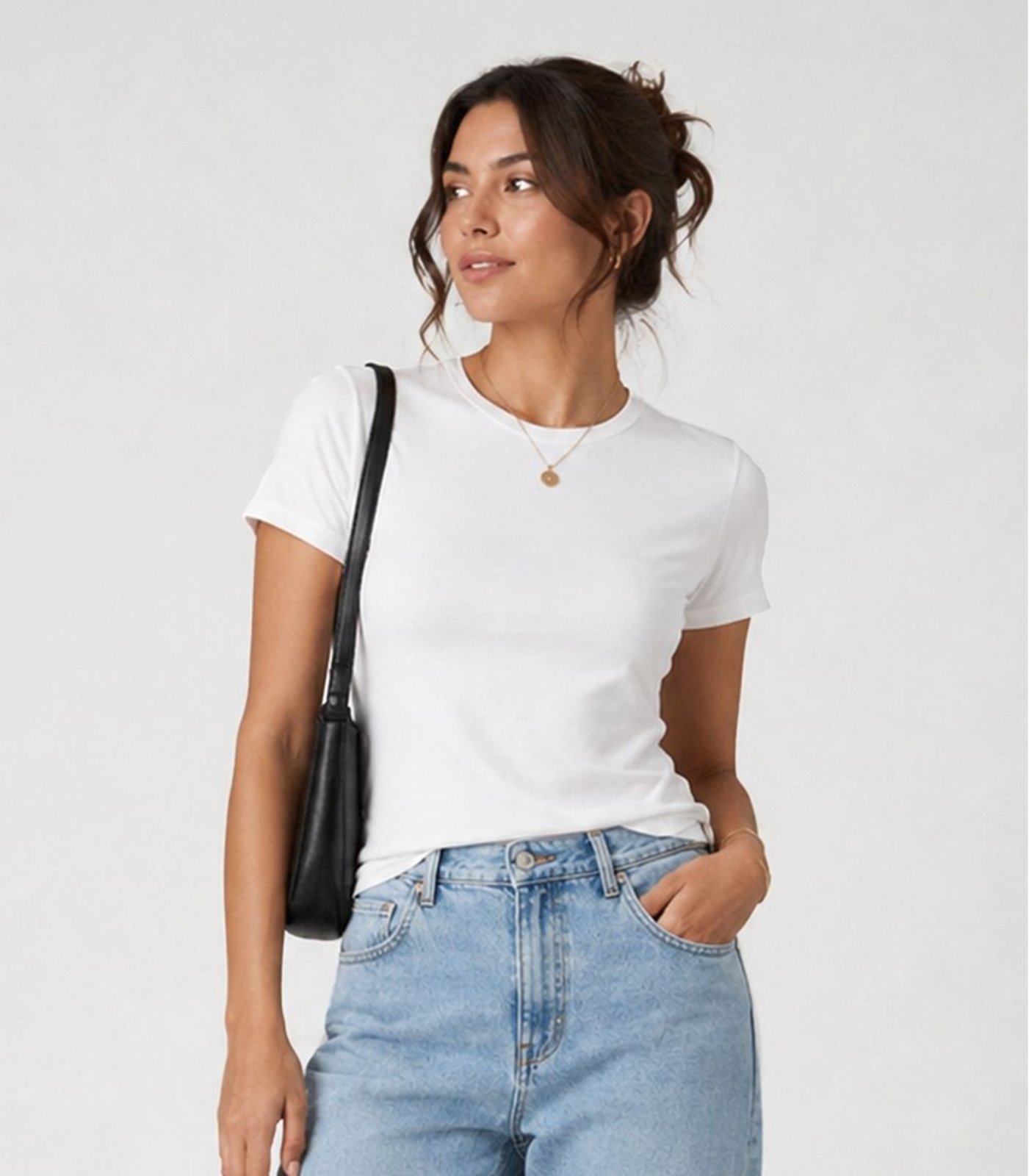Blusa Feminina Básica Algodão Infinita Cor Branco