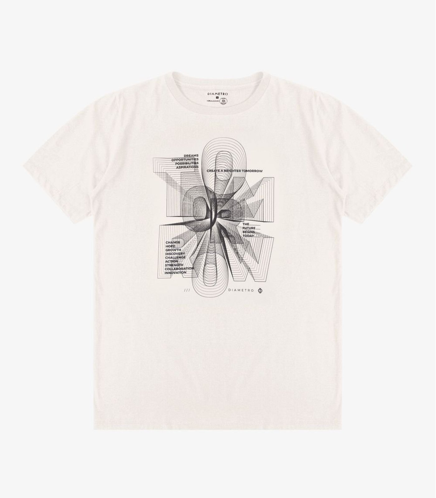 Camiseta Masculina Meia Malha Diametro Bege