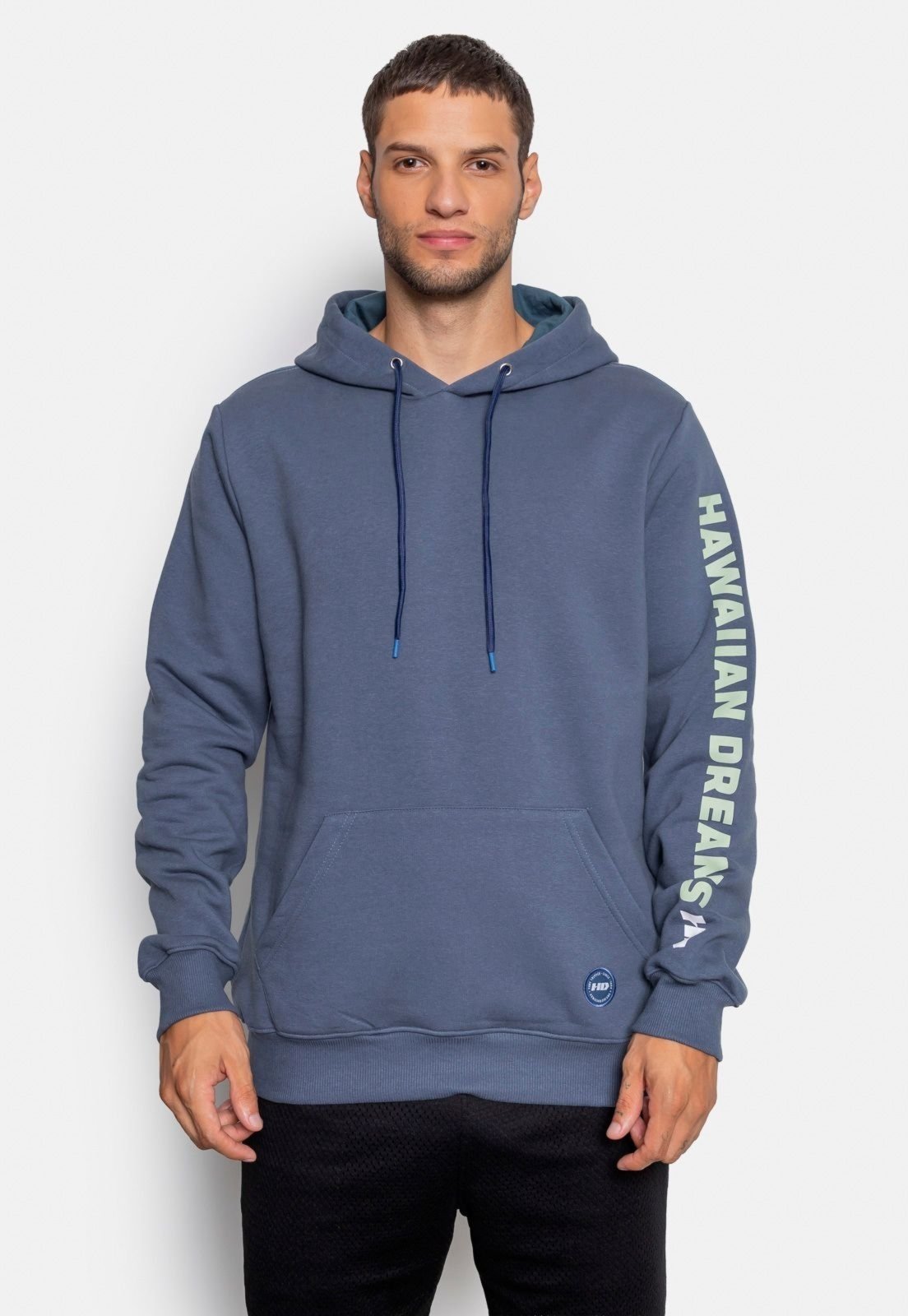 Moletom HD Canguru Fechado Azul Indigo