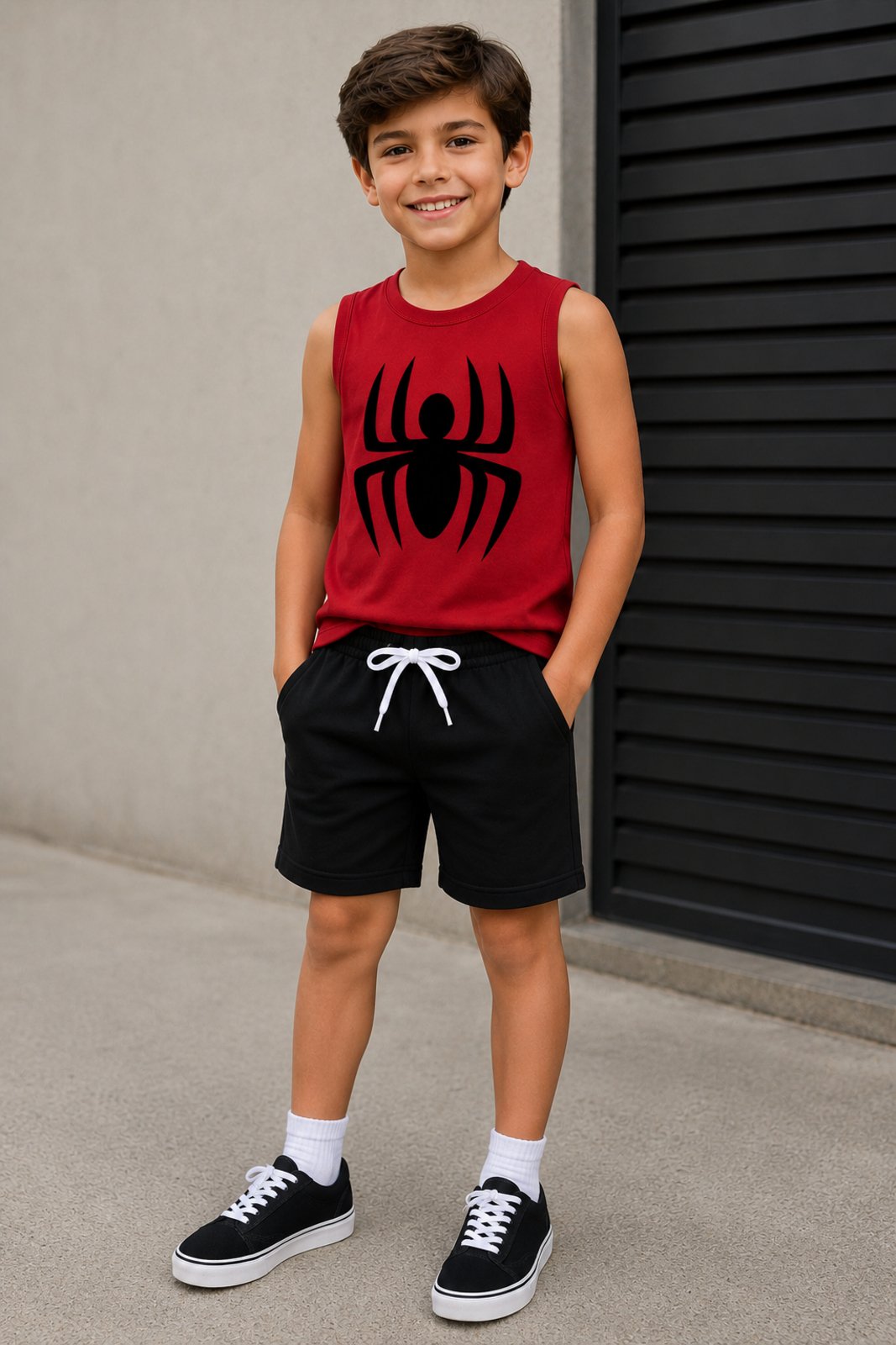 Infantil - Conjunto Masculino Aranha Vermelho