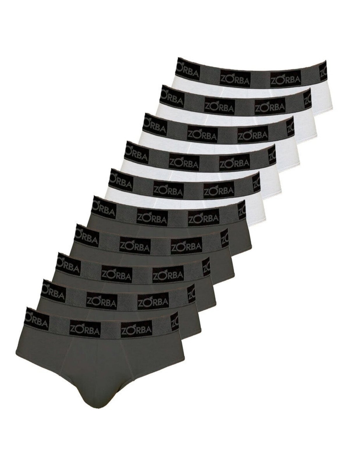 Kit com 10 Cuecas Slip Zorba 716 Cinza
