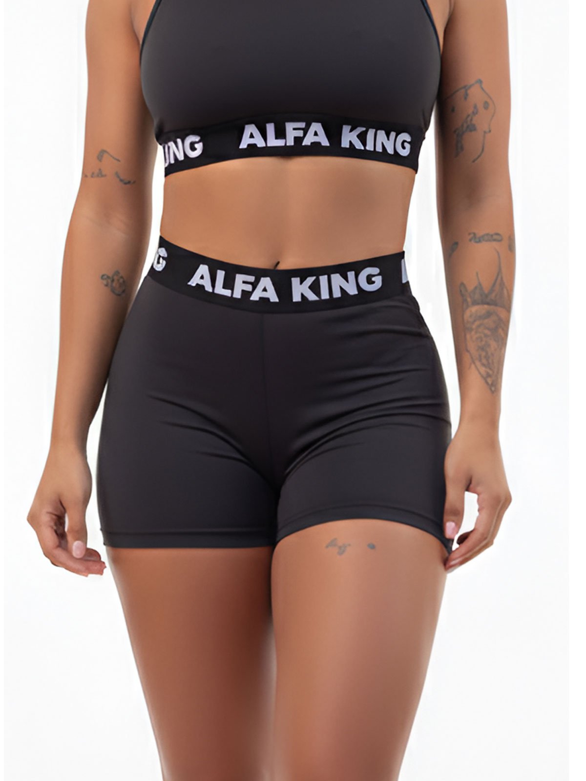 Short Legging ALFA KING Poliamida zero Transparência Preta