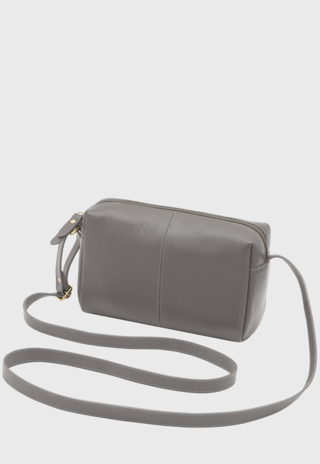 Bolsa Transversal Couro Mariart Capinzinho Cinza