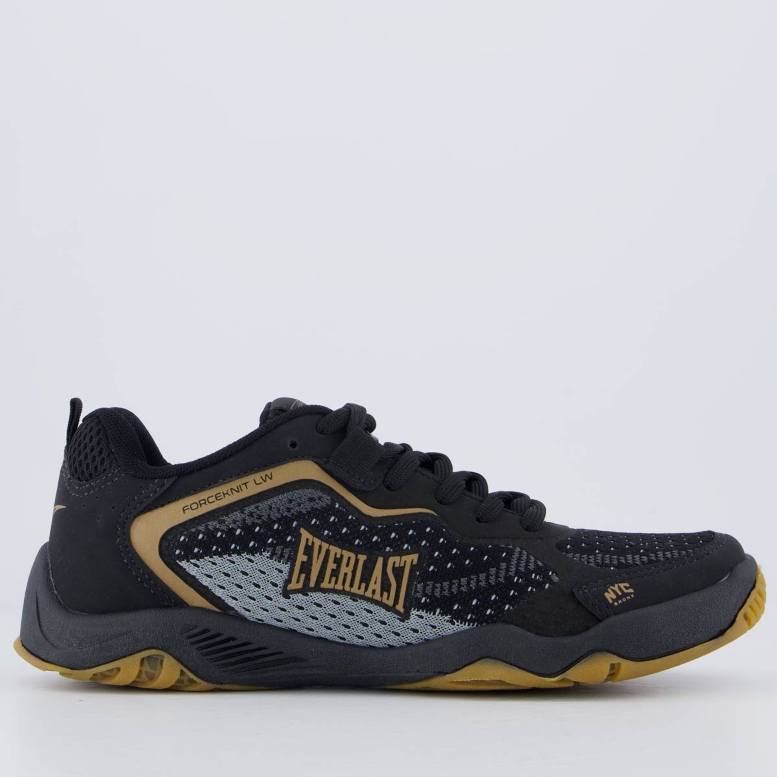 Tênis Everlast Forceknit Low Preto e Dourado