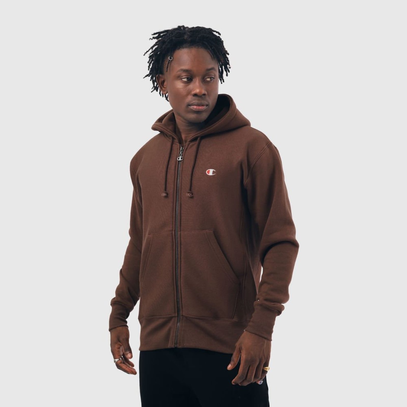MOLETOM CHAMPION LIFE REVERSE WEAVE HOODIE ZIPER C LOGO