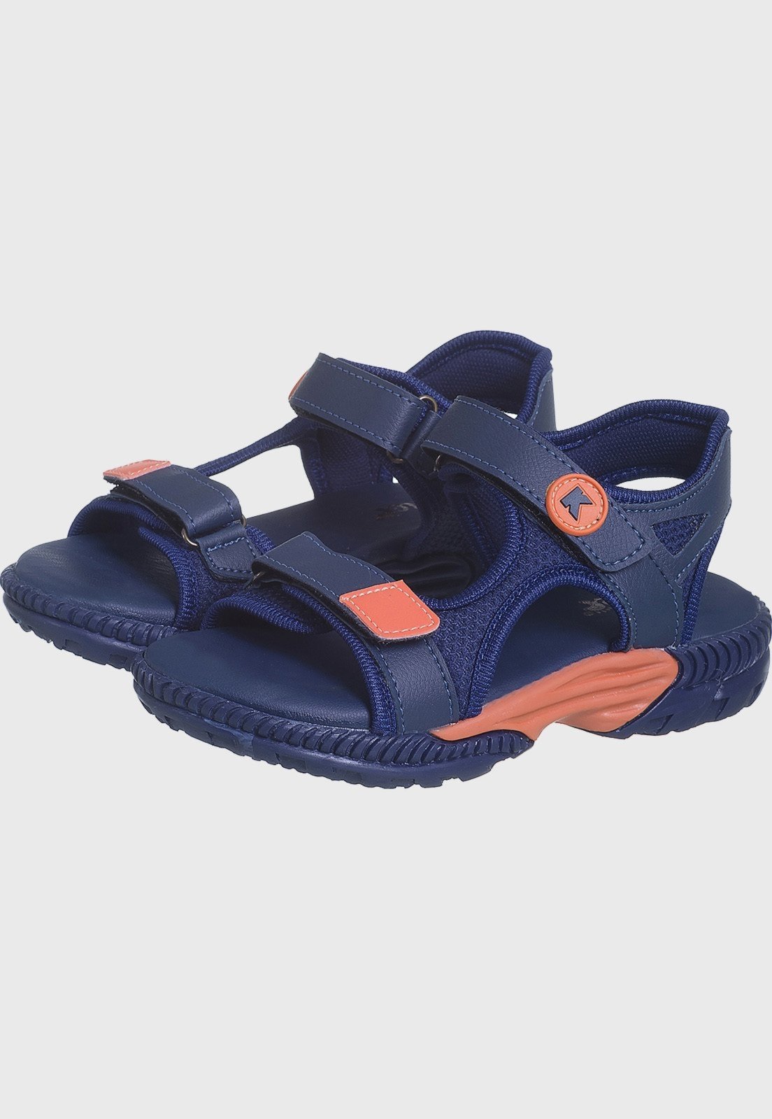 Infantil – Sandália Papete Masculina Marinho Laranja Escolar tep