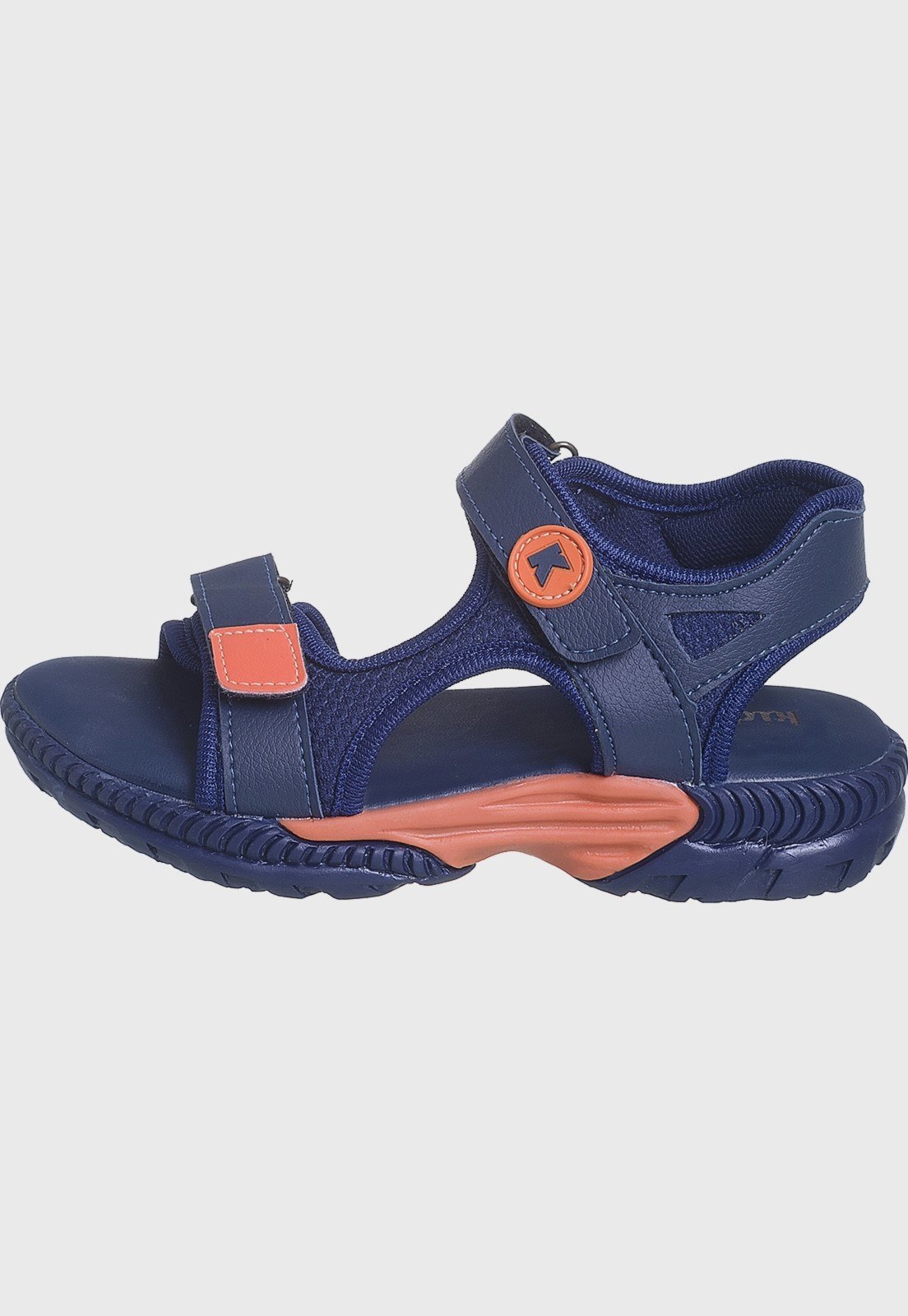 Vista 3 Infantil - Sandália Papete Masculina Marinho Laranja Escolar tep Kidstep multicolorido Kidstep multicolorido