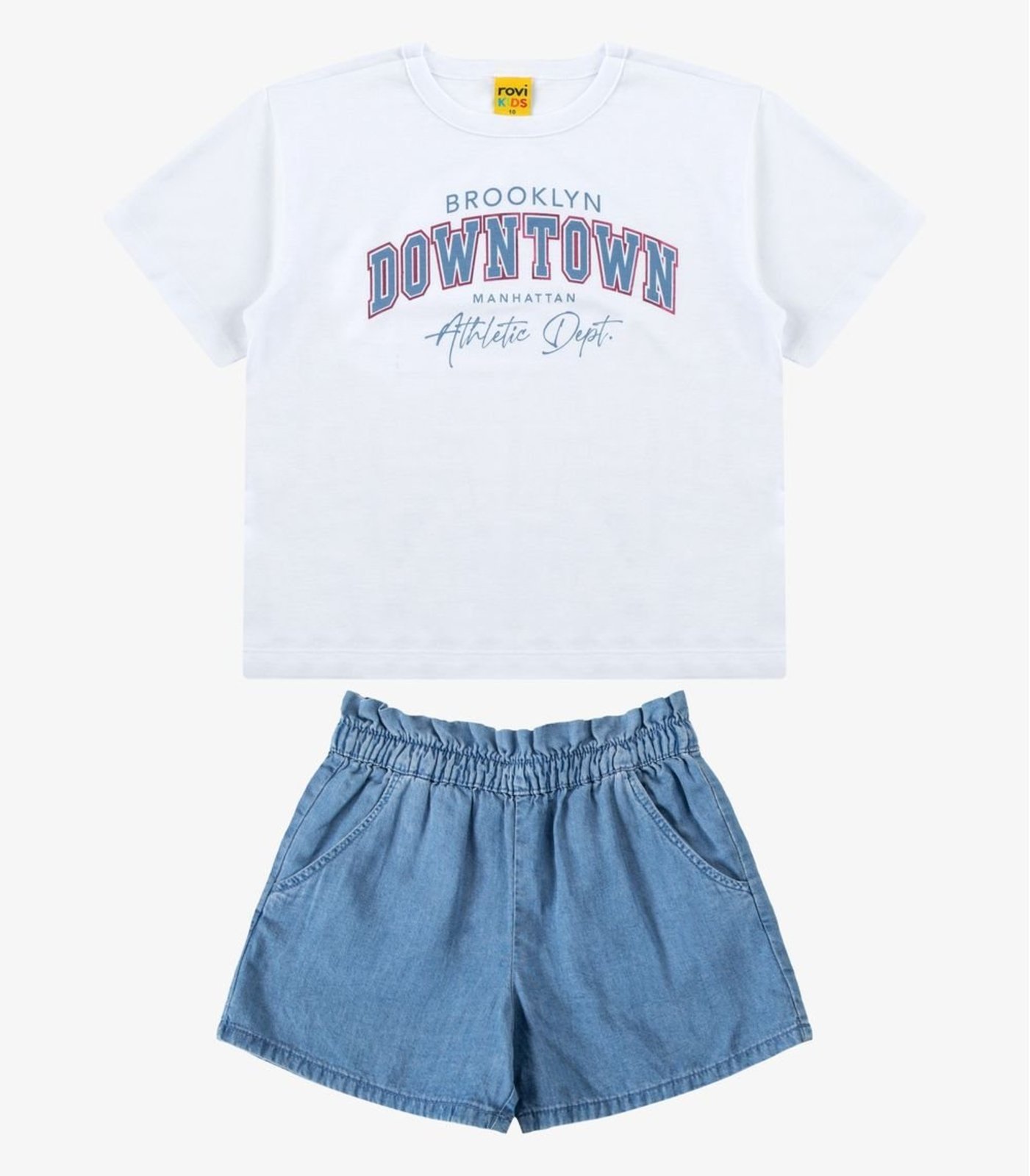 Infantil - Conjunto Blusa com Shorts Menina Rovi Branco