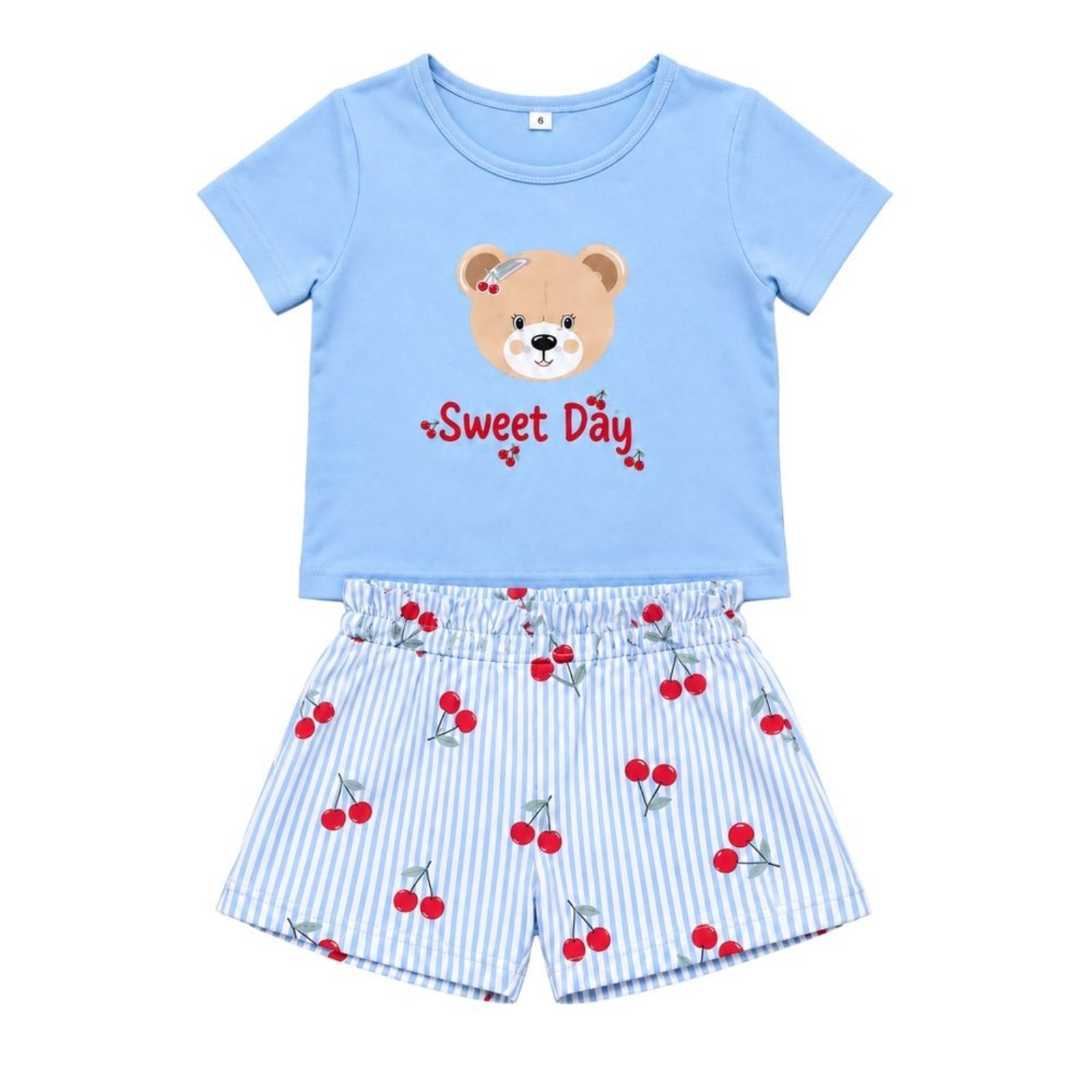 Infantil - Conjunto Menina Blusa Cotton Bermuda Cotton