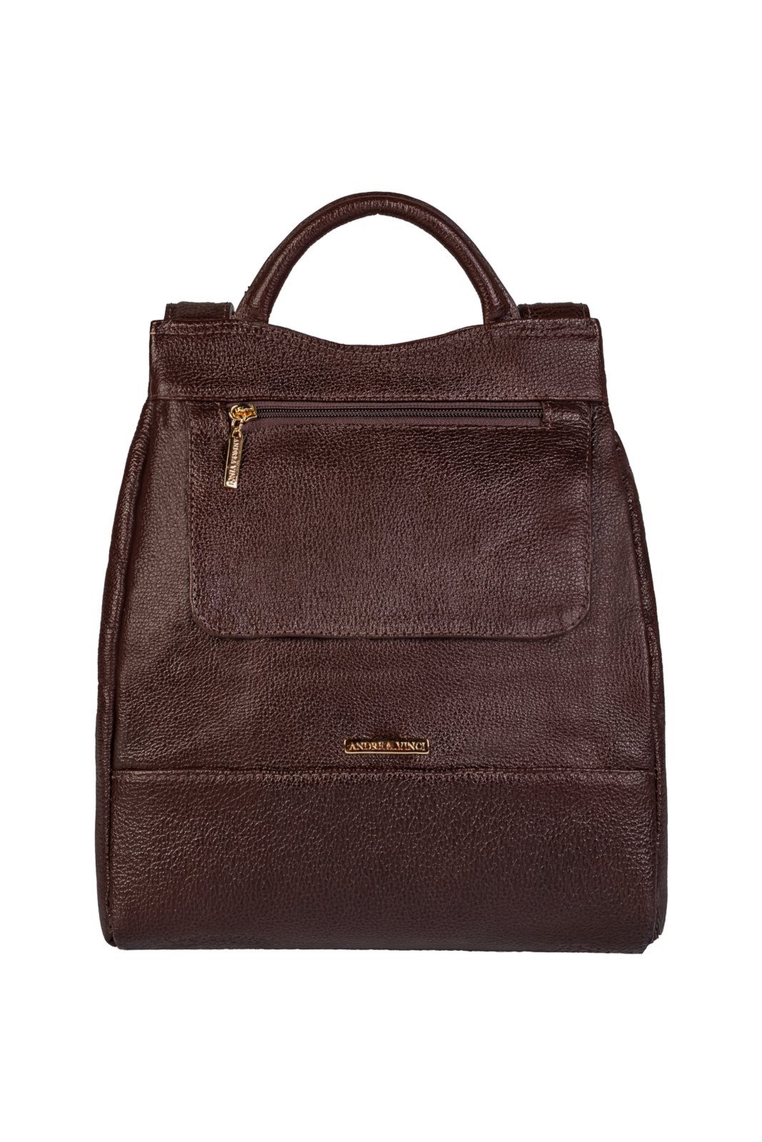 Mochila pequena antifurto couro liso Susan Marrom