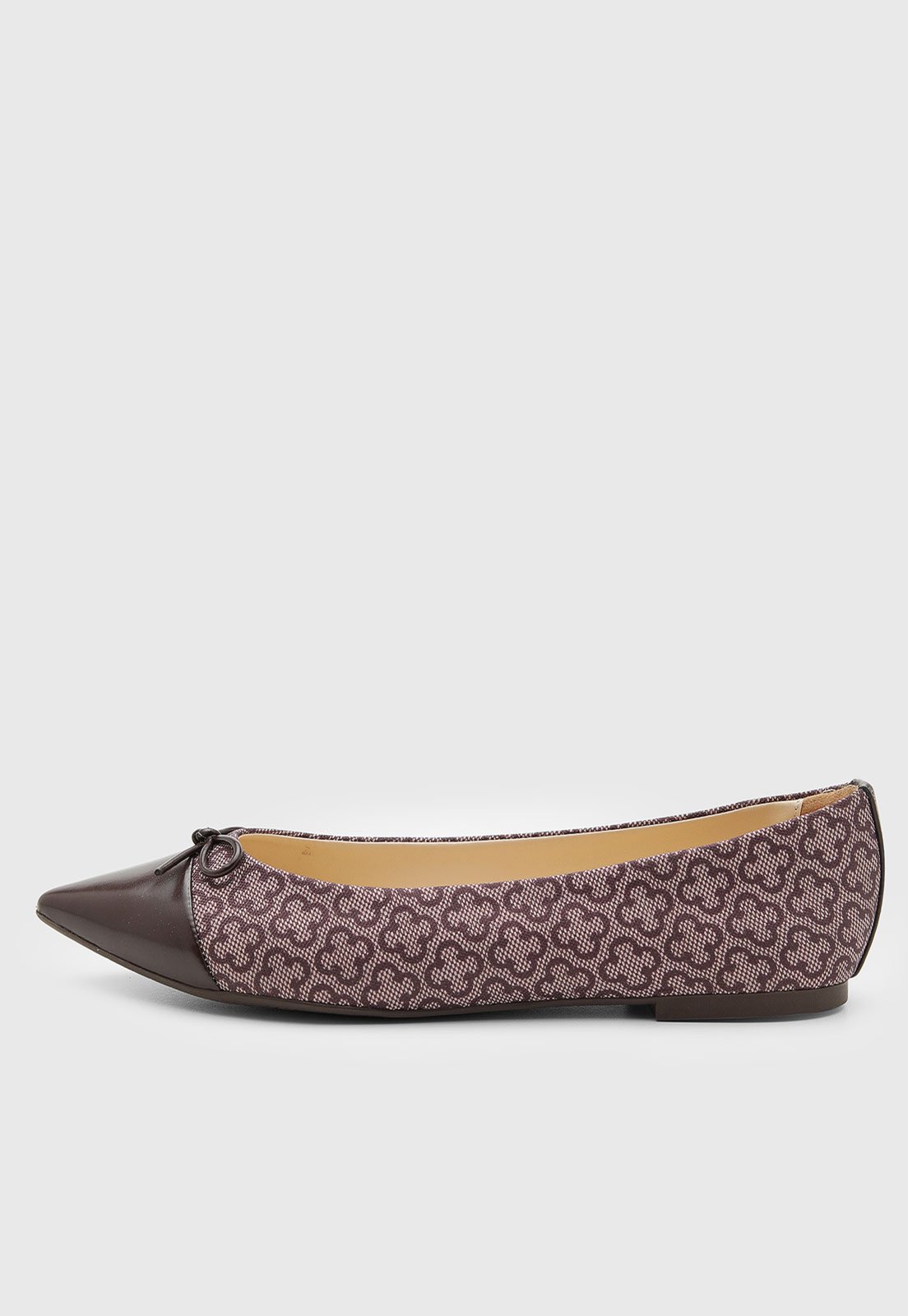 Vista 2 Sapatilha Feminino Capodarte Monograma Laço bordô Capodarte bordô
