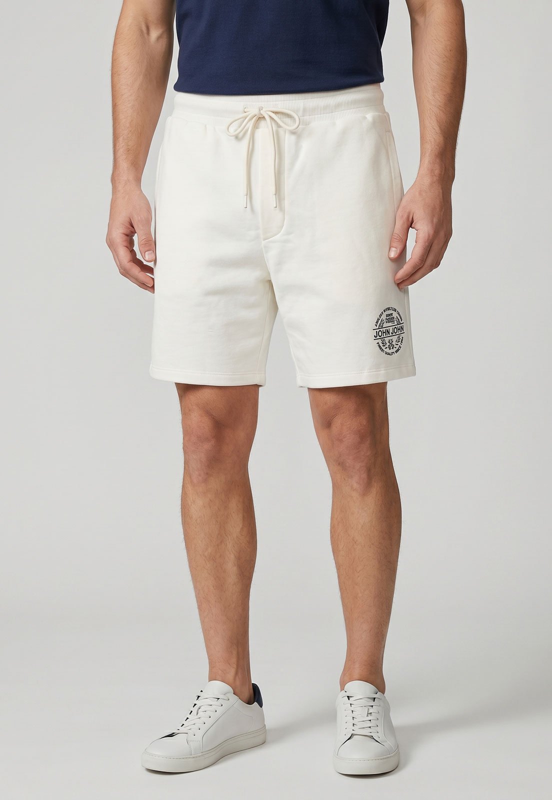 Bermuda Masculina John John Cintura Média Bege